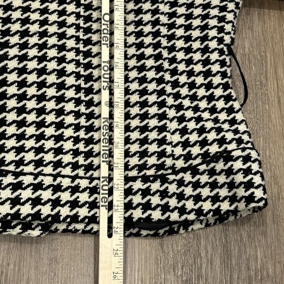 Soia & Kyo Coat Womens Large Black White Wool Blend Houndstooth Jacket - Picture 6 of 14